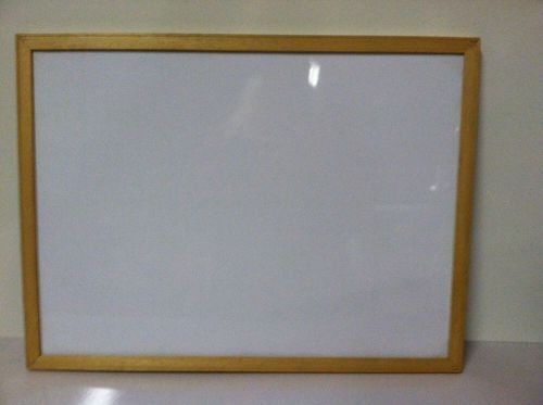 Vintage 18&#034; x 24&#034; white dry erase board hardwood frame bulletin messages for sale