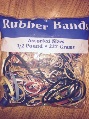 Assorted Sizes Dimensions 227g/0.5 lbs 1/2 Rubber Bands, Multi Color