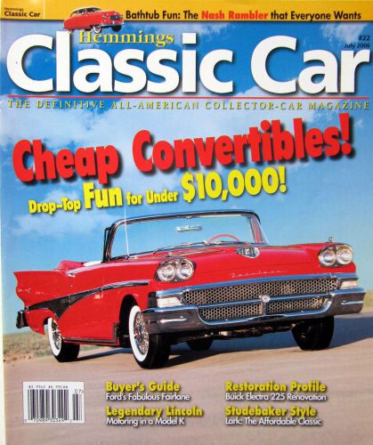 Hemmings Classic Car Magazine #22 July 2006 Cheap Convertibles, Nash Rambler