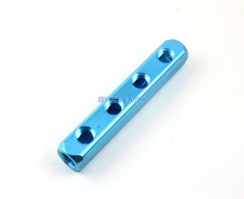 2 pieces 4 way 1/4&#034; bsp 7 ports pneumatic aluminum manifold block splitter for sale