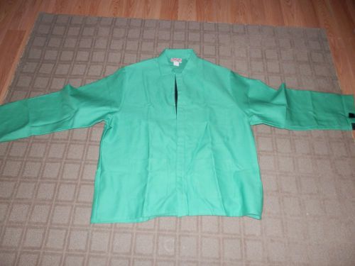 New westex proban fr-7a welding jacket coat shirt new green size large free ship for sale
