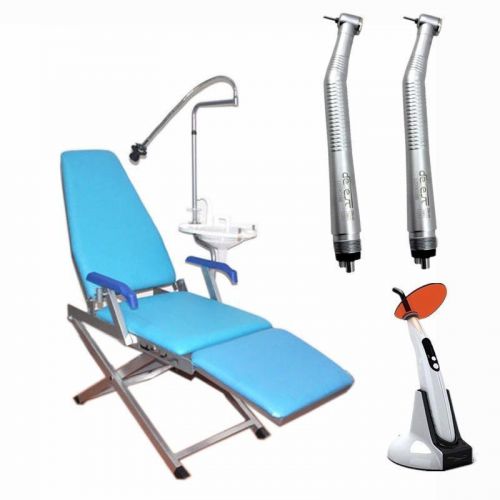 Portable Folding Dental Chair + Curing Light + Two Push Button Handpiece GM-C005