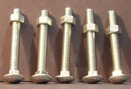 Set of 5 3/8 by 3 inch carriage bolts cyi 307a for sale