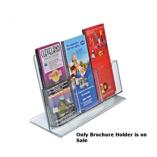 Count of 2 L-Shape Multi-Pocket Counter Brochure Holders w/ 3 Tri-fold Pockets