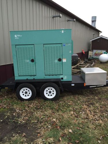 Cummins 50kw diesel trailer mounted generator single phase sound proof low hours for sale
