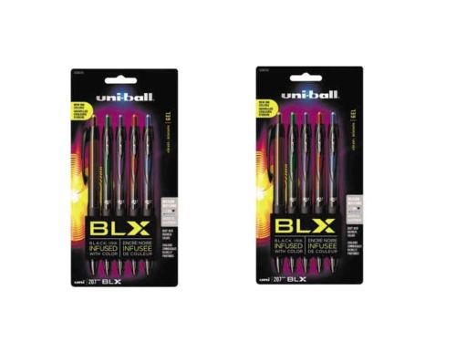 Uni-ball BLX Series Retractable Gel Pen Assorted Colors 5 Count ( Pack of 2 )