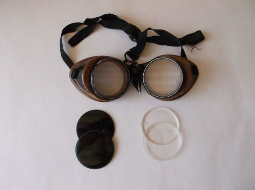 Vintage Willson Safety Goggles  Bakelite Frames Union Pacific RR,Extra Lenses