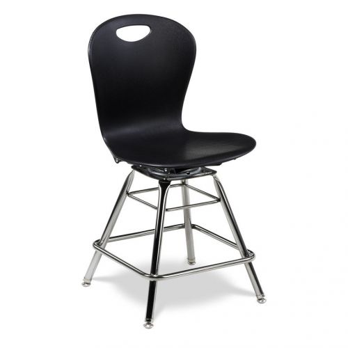 Virco zuma swivel stool navy chrome 35.56&#034; h x 17&#034; w x 17&#034; d for sale