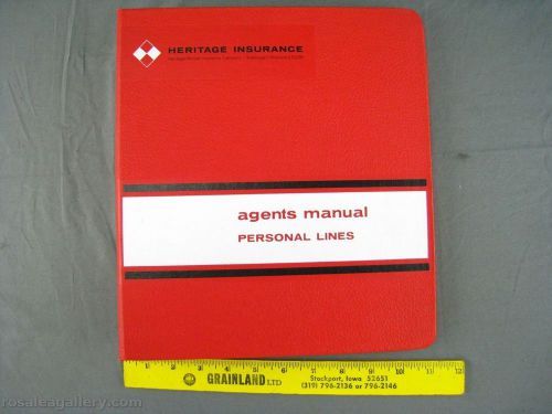 Heritage Insurance Agents Manual 7-Ring Binder #4