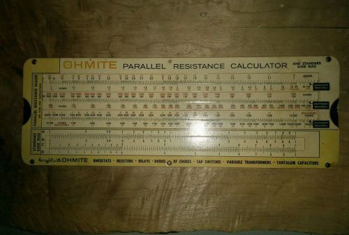 VTG Ohmite Parallel Resistance Calculator Ohm&#039;s Law Slide Chart Resistors 1961