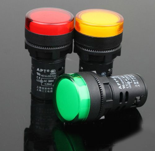 3pcs ad16-22d/s31 ac220v 20ma energy saving led indicator light green yellow red for sale
