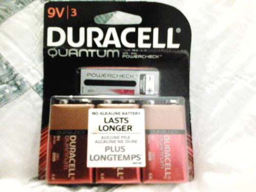 Duracell Quantum 3-Pack 9 Volt Alkaline Batteries With Duralock Power Preserve