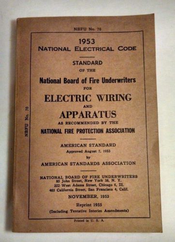 1953 National Electrical Code Book