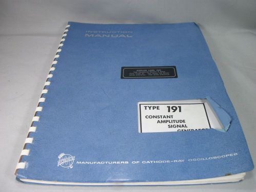 Tektronix Type 191 Constant Amplitude Signal Generator Manual-
							
							show original title