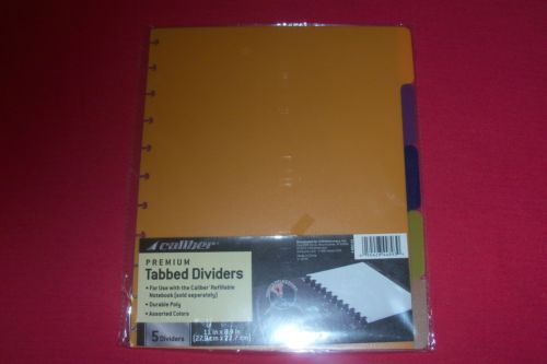 Caliber Premium Discbound TABBED Dividers 5 Color For 8.5 x 11 Caliber Notebook