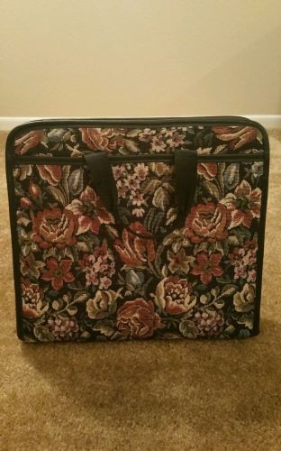 Womens Three ring binder paisley embroidered with handles
