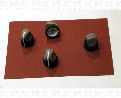 Plastic Gray and Black Mixing Console Knobs For D Shaft Set Of 4