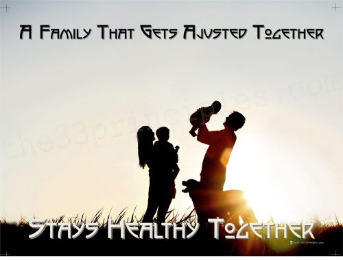Chiropractic Families that get adjusted stay healthy poster for the Chiropractor