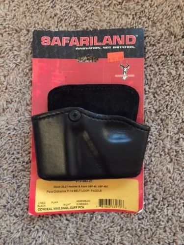 Safariland 573-383-21 Black Plain Single Paddle Mag w/ Cuff Pouch Glock 20 21