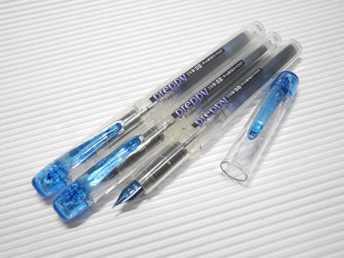 3PCS  Platinum Preppy 0.3mm fine Fountain Pen with cap Blue(Made in Japan)