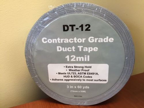 CONTRACTOR GRADE DUCT TAPE 12 MIL 3 X 60 YDS 16 ROLLS PER CASE