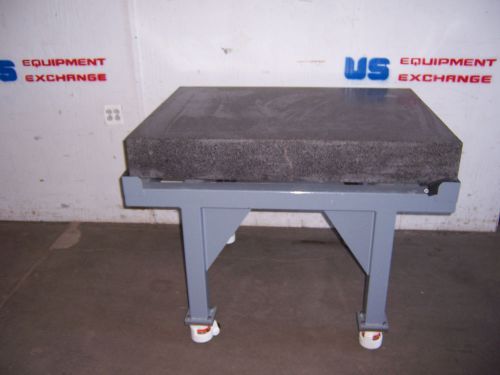 8896 FOWLER 3&#039; X 4&#039; SURFACE PLATE ON WHEELED STAND 6&#034; THICK ACCURACY B