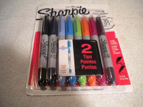 SHARPIE TWIN TIP 8 COUNT LOOK FREE SHIP