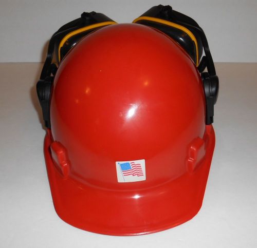 MSA Thermalgard Protective Helmet With Bilson 728 Ear Covers 1986 ANSI Z89.1