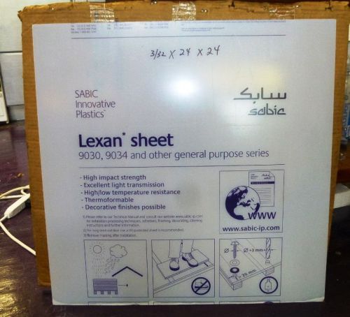 Lexan Polycarbonate clear sheet 3/32&#034; x 24&#034; x 24&#034;