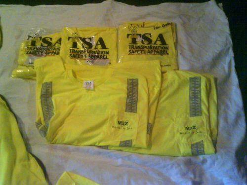 5 Green Safety T shirts W/ pocket - Size 4XL - 4 New, one used, class 1 or 2