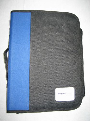 Canvas Black and Blue Double 2 Ring CD / DVD Case with 50 Sleeves - LotA