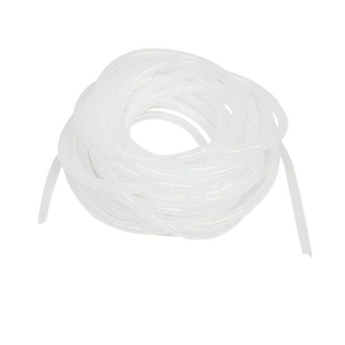Uxcell 8mm pe spiral wrapping wire computer manager cable clear white 33ft for sale