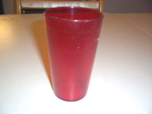 Set of 12 - 12oz. Restaurant Red Plastic Pebbled Tumble Cup - Dishwasher Safe