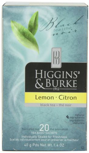 @NEW Higgins &amp; Burke Tea, Lemon Black, 20-Count , Pack of 6