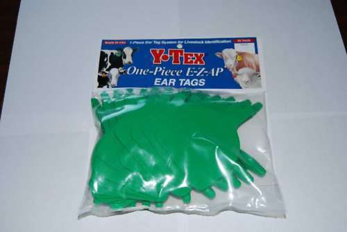 New YTEX Medium Blank 1 pc Cow E-Z-AP Ear Tags 25/bag