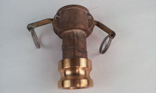 Pt couplings camlock 2&#034; m to 1-1/2&#034; f brass adapter for sale