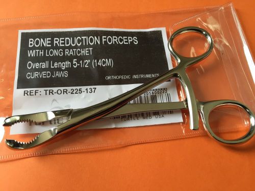 Tr-or-225-137 turtle bone reduction forceps 5-1/2&#034; curved jaws orthopedic instru for sale