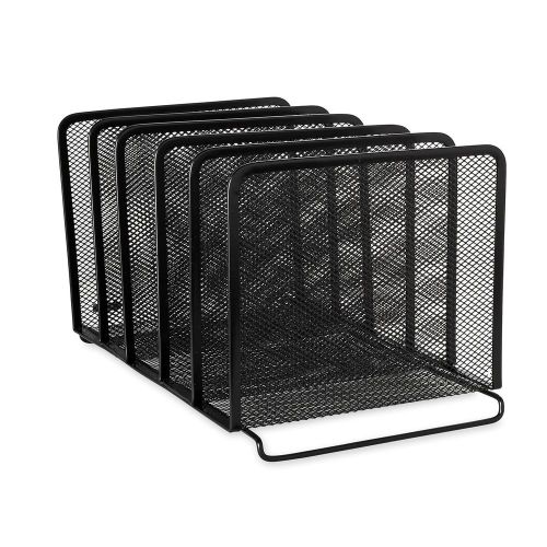 Rolodex Mesh Collection Stacking Sorter 5-Section Black (22141) 1