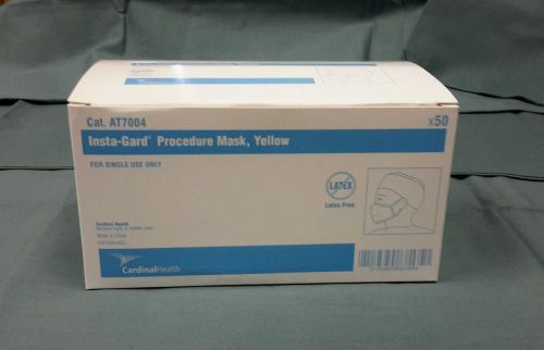 Cardinal Health Insta-Gard Procedure Face Masks Yellow AT7004 Cs of 300 Qty.50*