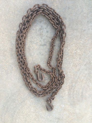 21 1/2&#039; towing chain heavy duty chain with hooks lg tow hooks rigging chain. for sale