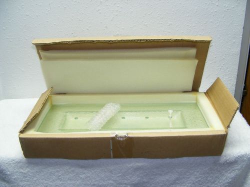New in box glass oil burning food warmer with 5 wicks ~ 16&#034; l x 3 3/4&#034; w for sale