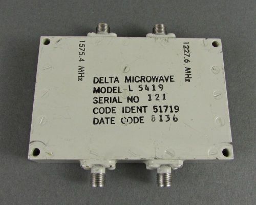 Delta Microwave 4-Way SMA Filter / Splitter / Combiner - 1227.6 &amp; 1575.4MHz