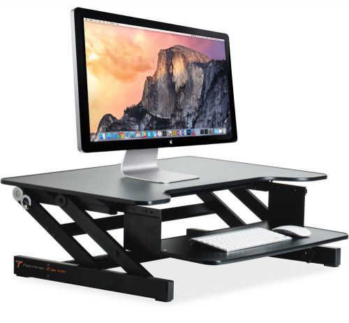 Rocelco Adjustable Height Standing Desk Sit Stand Desk Top Desk Riser Max. 50 lb