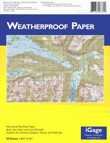 iGage Weatherproof Paper 8.5&#034;x11&#034; - 50 Sheets