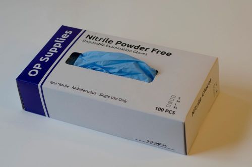 300 OP Supplies Nitrile Examination Gloves Powder Free Medical Grade - Small