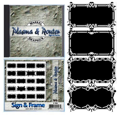CNC Plasma Router / Sign &amp; Frame 2D Models Add Your own Text EPS DXF VECTOR WG01