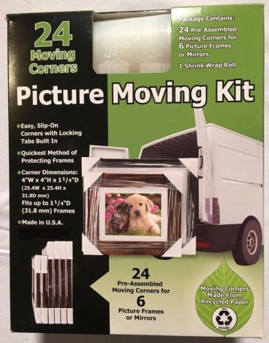 Picture Moving Kit 24 Moving Corners for Frames and Shrink Wrap Roll New