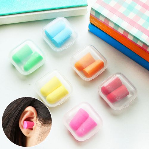 Earplugs Soft Foam Plugs Candy-Color Noise Prevention Snore Sleep 2/5 Pairs EF