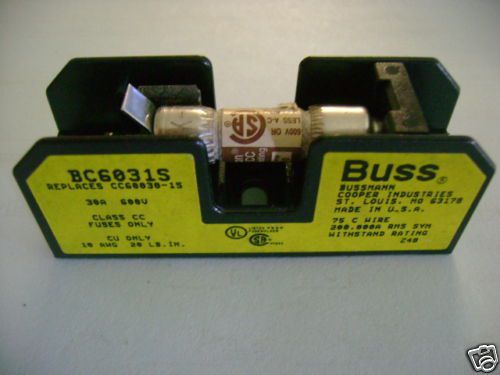 Lot of 2 bc6031s fuse block 30amp1 pole 600v class cc for sale