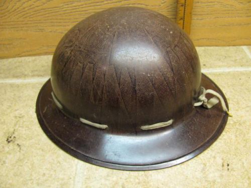 Vintage Paramount Fiberglass Hard Hat Iron Worker Miner Full Brim 1940&#039;s
